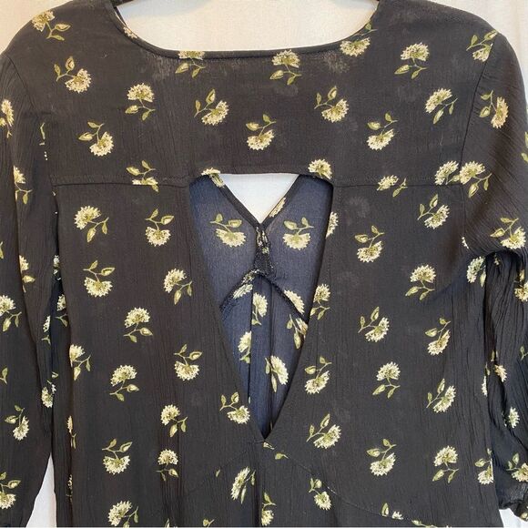 Amuse Society Talis Black Floral Print Swing Dress Size Extra Small - Picture 7 of 16